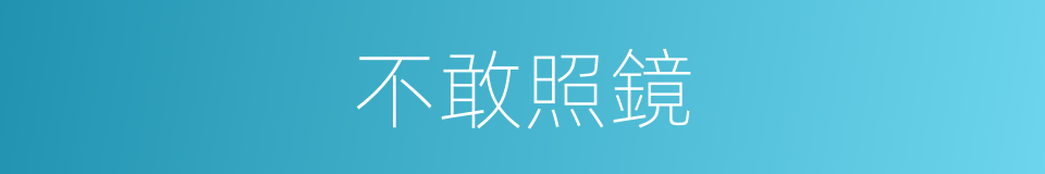 不敢照鏡的同義詞