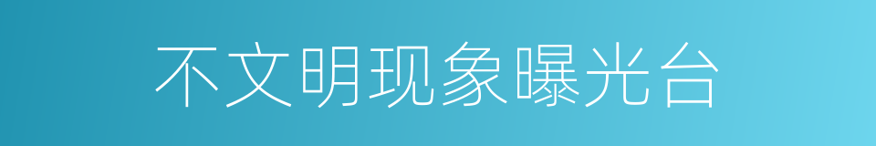不文明现象曝光台的同义词