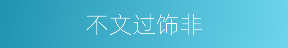 不文过饰非的同义词