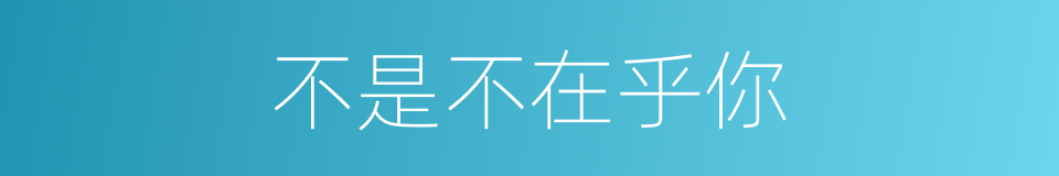 不是不在乎你的同义词
