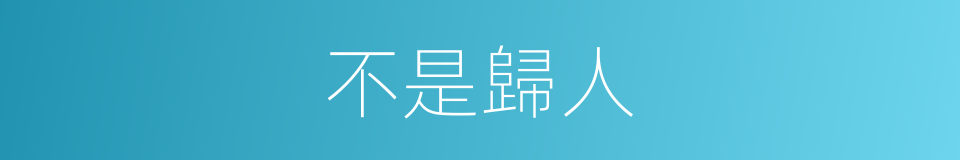 不是歸人的同義詞
