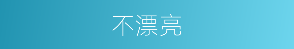 不漂亮的同义词