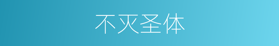 不灭圣体的同义词