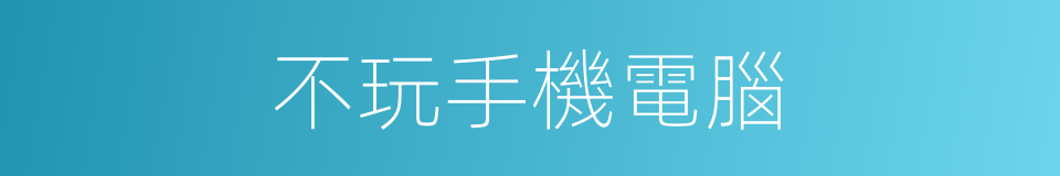 不玩手機電腦的同義詞