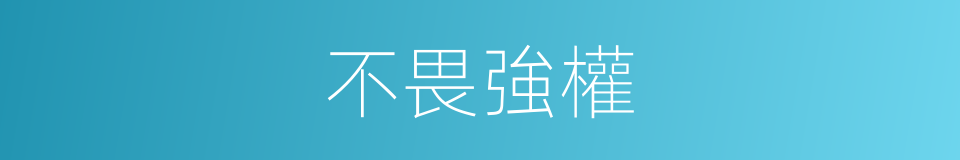 不畏強權的意思