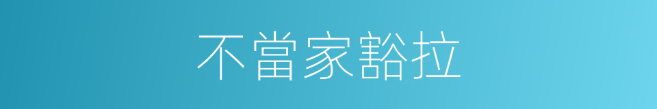 不當家豁拉的意思