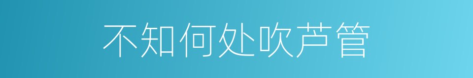 不知何处吹芦管的同义词