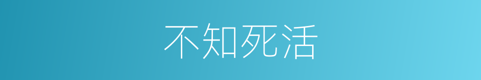 不知死活的意思
