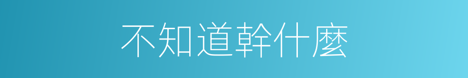 不知道幹什麼的同義詞