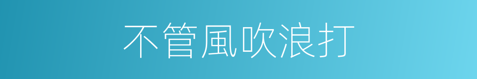 不管風吹浪打的同義詞