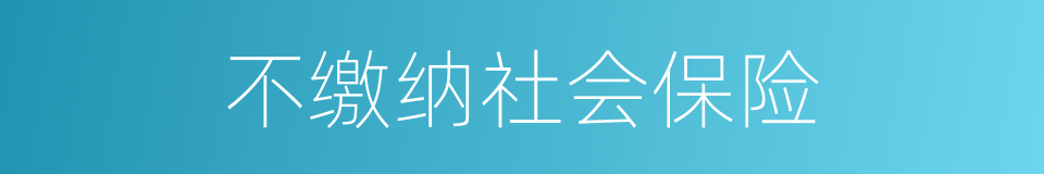 不缴纳社会保险的同义词