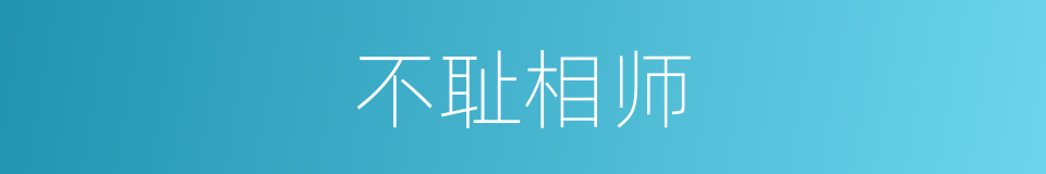 不耻相师的意思