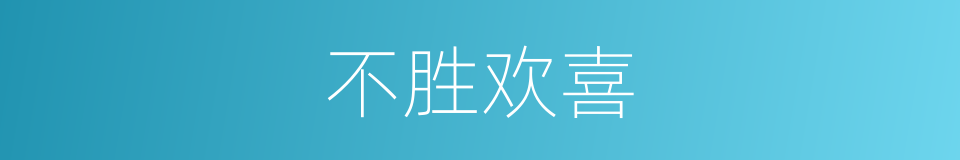 不胜欢喜的意思