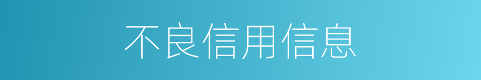 不良信用信息的同义词