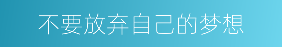 不要放弃自己的梦想的同义词