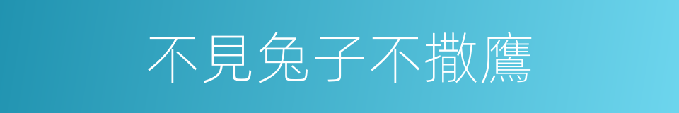 不見兔子不撒鷹的意思