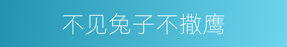不见兔子不撒鹰的意思