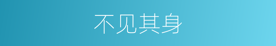 不见其身的同义词