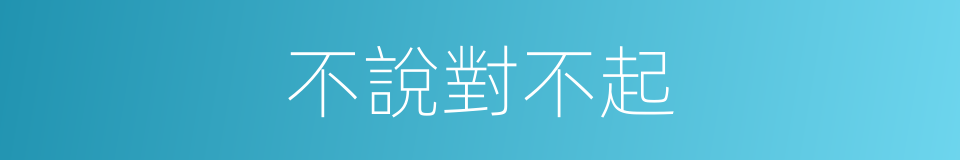 不說對不起的同義詞