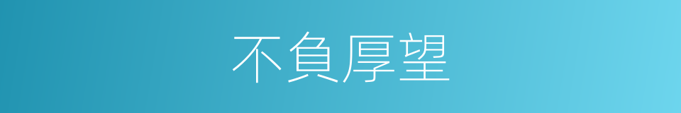 不負厚望的意思