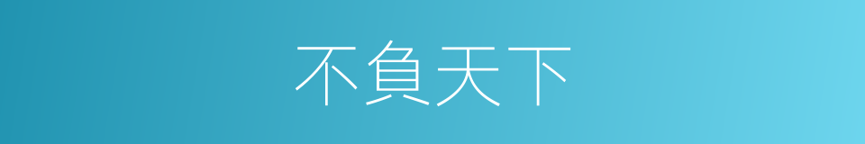 不負天下的同義詞