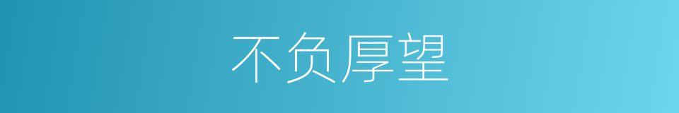 不负厚望的意思