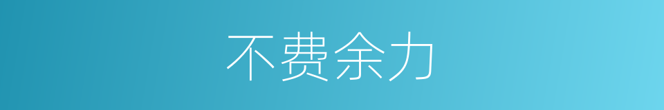 不费余力的意思