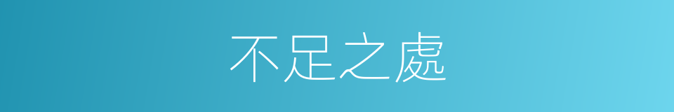 不足之處的意思