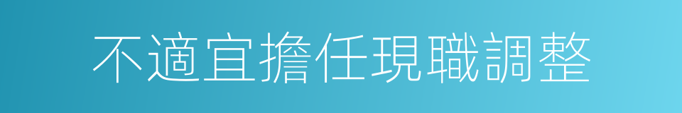 不適宜擔任現職調整的同義詞