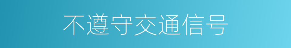 不遵守交通信号的同义词