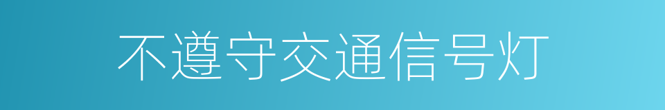 不遵守交通信号灯的同义词