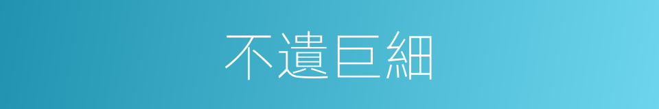 不遺巨細的意思