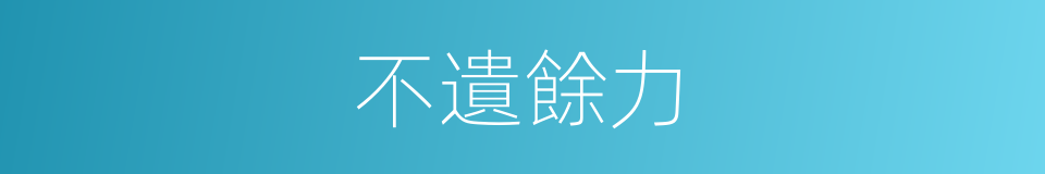 不遺餘力的意思