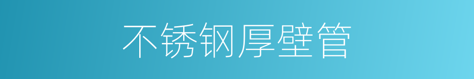 不锈钢厚壁管的同义词