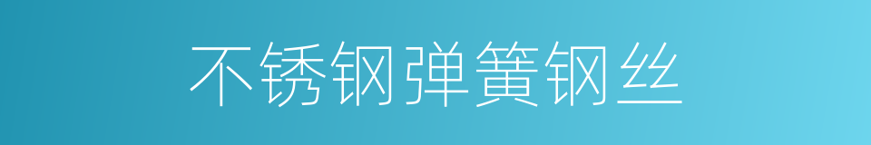 不锈钢弹簧钢丝的同义词
