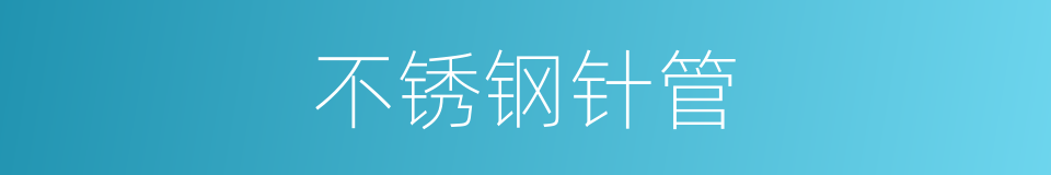 不锈钢针管的同义词