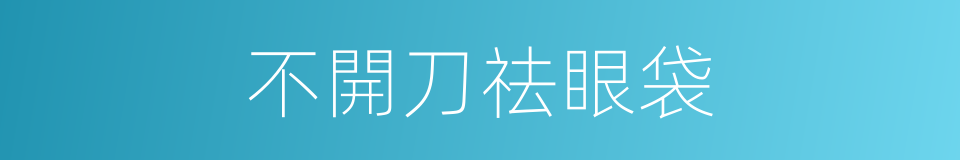 不開刀祛眼袋的同義詞