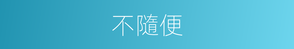 不隨便的同義詞