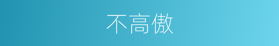 不高傲的同义词