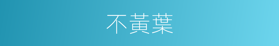 不黃葉的同義詞