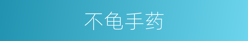 不龟手药的意思