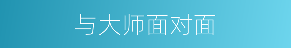 与大师面对面的同义词