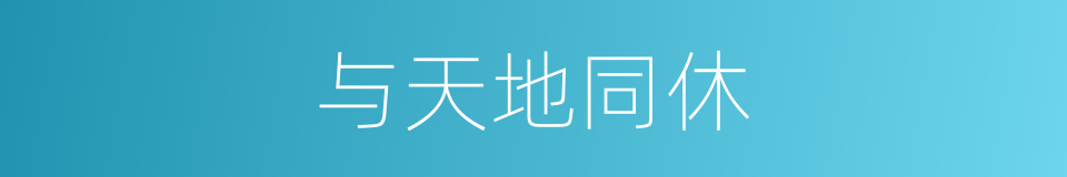 与天地同休的意思