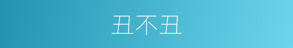 丑不丑的同义词