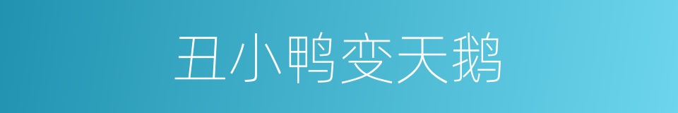 丑小鸭变天鹅的同义词