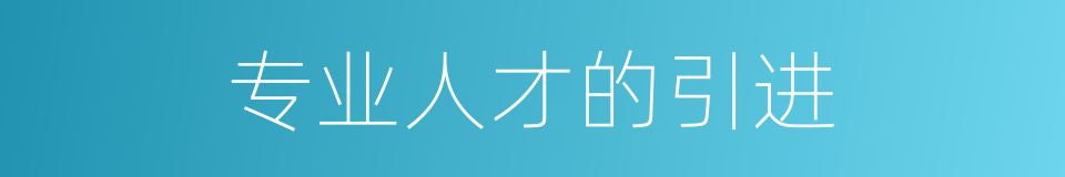 专业人才的引进的同义词