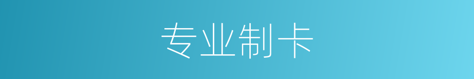 专业制卡的同义词