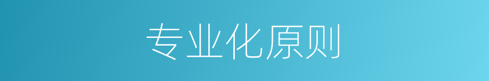 专业化原则的同义词