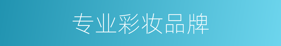 专业彩妆品牌的同义词