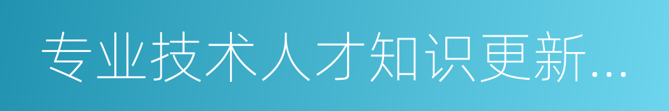 专业技术人才知识更新工程的同义词